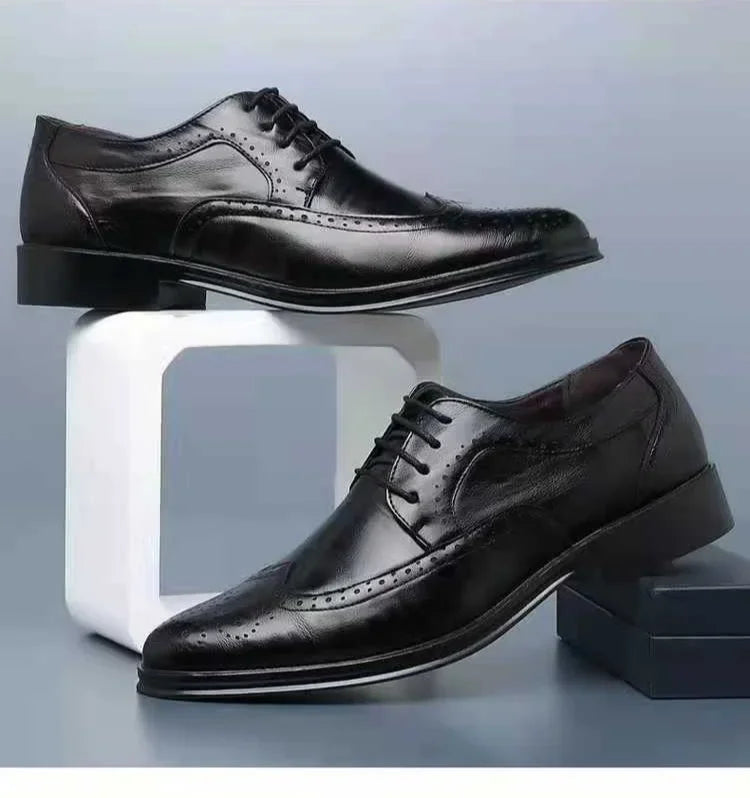 Social Shoe Male Breathable In Summer Official New Pointed Toe Men's Formal Shoes Cheap Liquidation Gentleman Legitimate Leather