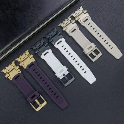 Silicone Sport Band for Apple Watch Ultra 49mm 45mm 42 44mm Rubber Strap for iWatch Series 9 8 7 se 6 5 4 ultra 2 49 Correa