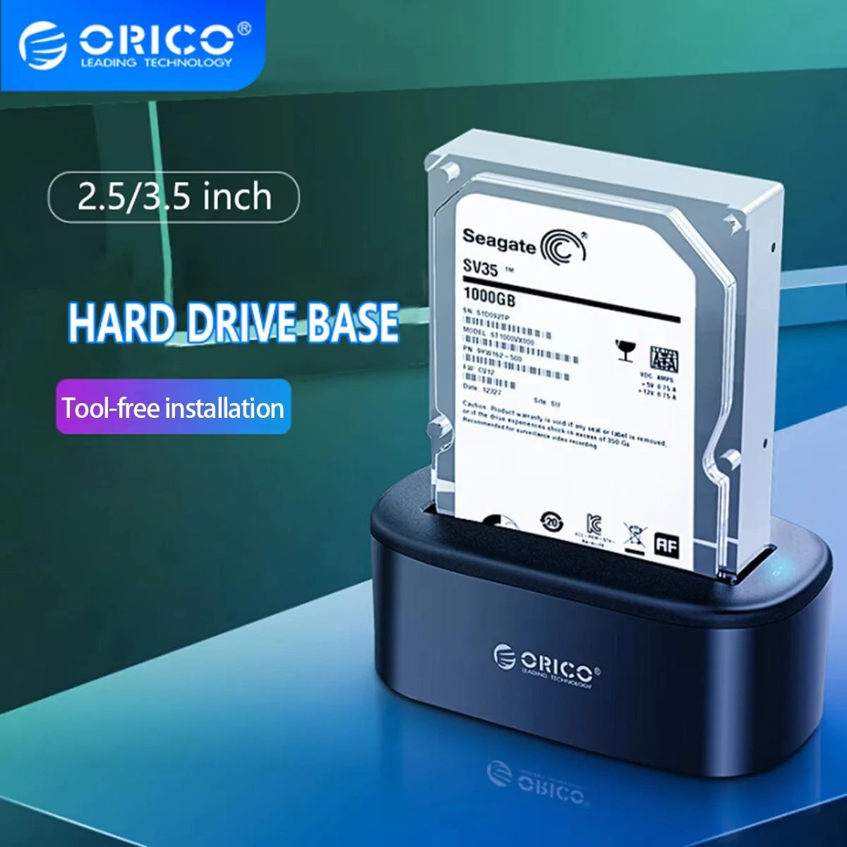 ORICO Hard Drive Docking Station USB 3.0 To SATA HDD Docking Station for 2.5/3.5 Inch SATA HDD Enclosure and SSD Hard Drive Dock