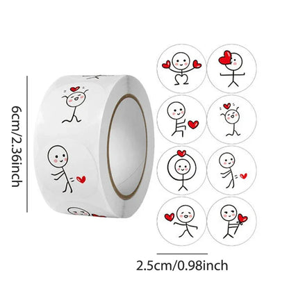 500pcs Valentine's Day Stickers Love Labels for Wedding Holiday Gift Decoration Envelope Sealing Stickers