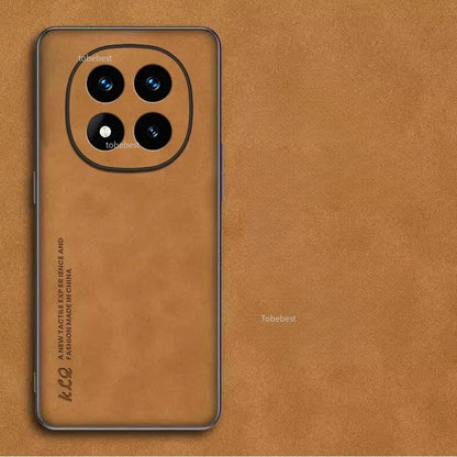 Luxury Sheepskin Leather Case On For Xiaomi Redmi Note 14 Pro Plus 14C 4G 5G Ultra Retro Business Back Cover Funda