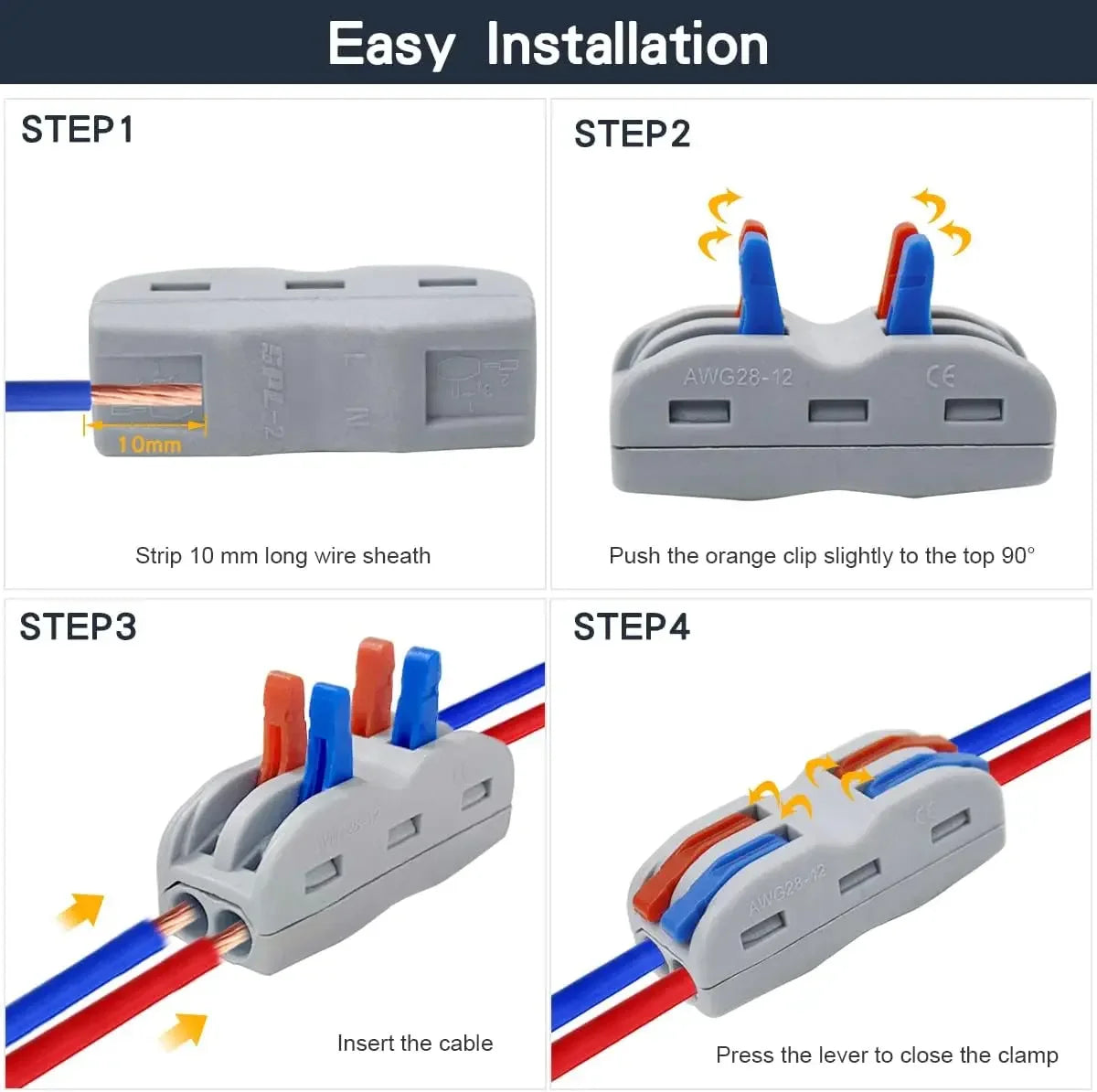 SPL2/3/4/5 Connector Wiring Terminal Quick PCT Lamp Wire Connector Parallel Wire Junction Box 1/2/3/4/5 in Multiple Out Splitter