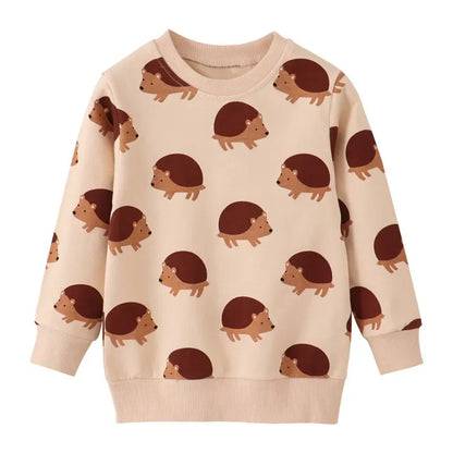 Jumping Meters New Arrival Autumn Winter Sweatshirts For Girls Animals Applique Embroidered Fashion Cotton Children's Hoodies