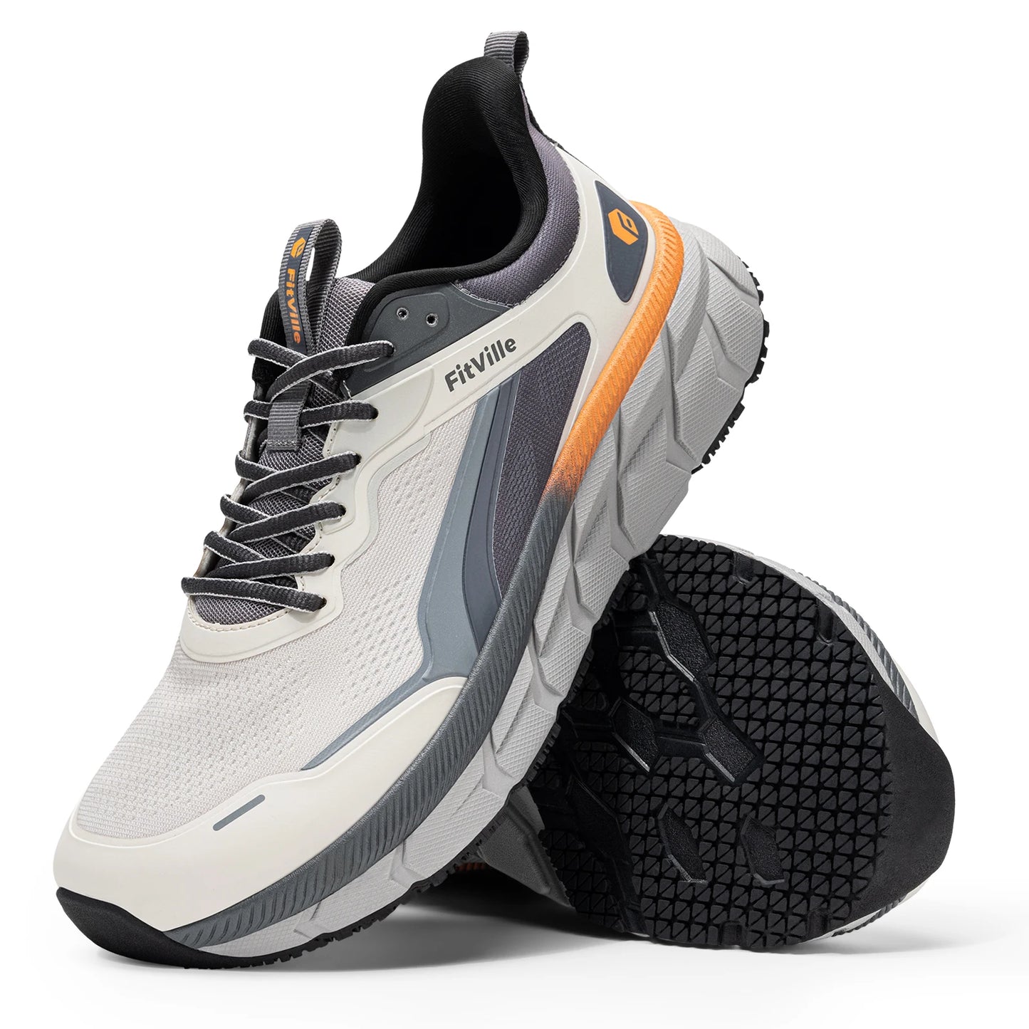 FitVille Men's Wide Toe Box Shoes Cushioned Well Sneakers Non Slip Lightweight Breathable Running Shoes for Swollen Feet