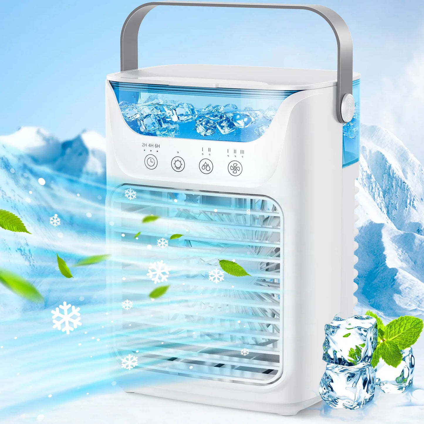 Portable Water Cooling Fan Small Air Humidifier Air Conditioner Water Mist Cooling 3 Speed Fan With Night Light For Home Office
