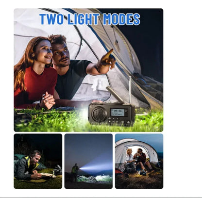 DAB376BT  Crank Radio DAB+FM BT Emergency Radio with 5000 mAh Battery Solar  with Alarm Clock Hand Crank Blackout Emergency  use