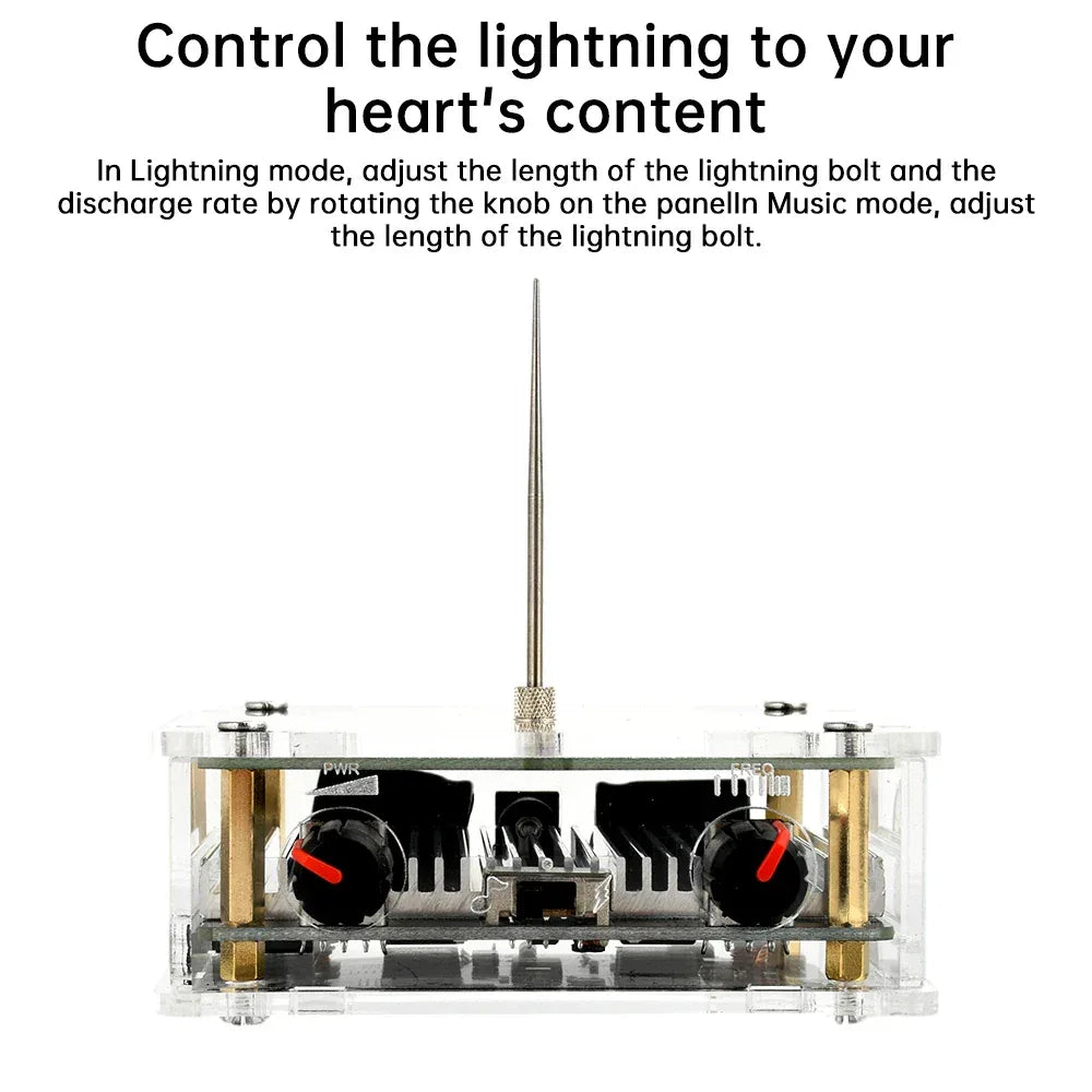 AC110-220V Input Dual Mode Music Tesla Coil Palm Tesla Coil High Frequency Voltage Pulse arc Generator  Artificial Lightning