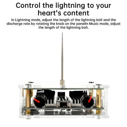 AC110-220V Input Dual Mode Music Tesla Coil Palm Tesla Coil High Frequency Voltage Pulse arc Generator  Artificial Lightning