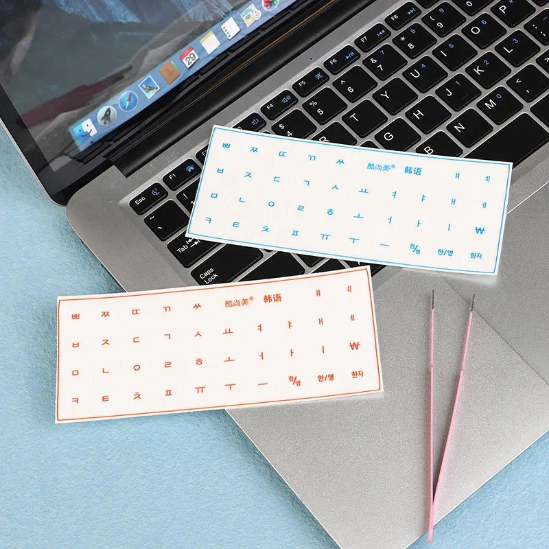 [Korean Language] Tear-Off Film Keyboard Sticker Desktop Laptop Key Sticker Single Film Universal Transparent Engraving Sticker