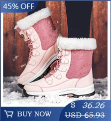 new women's shoes winter tide brand snow boots women  velvet thick warm short boots waterproof non-slip big cotton shoes