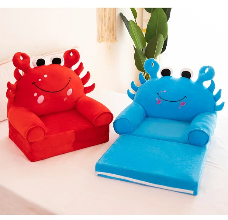 Three-layer folding children's small sofa cartoon kindergarten baby seat stool plush toy lazy sofa removable