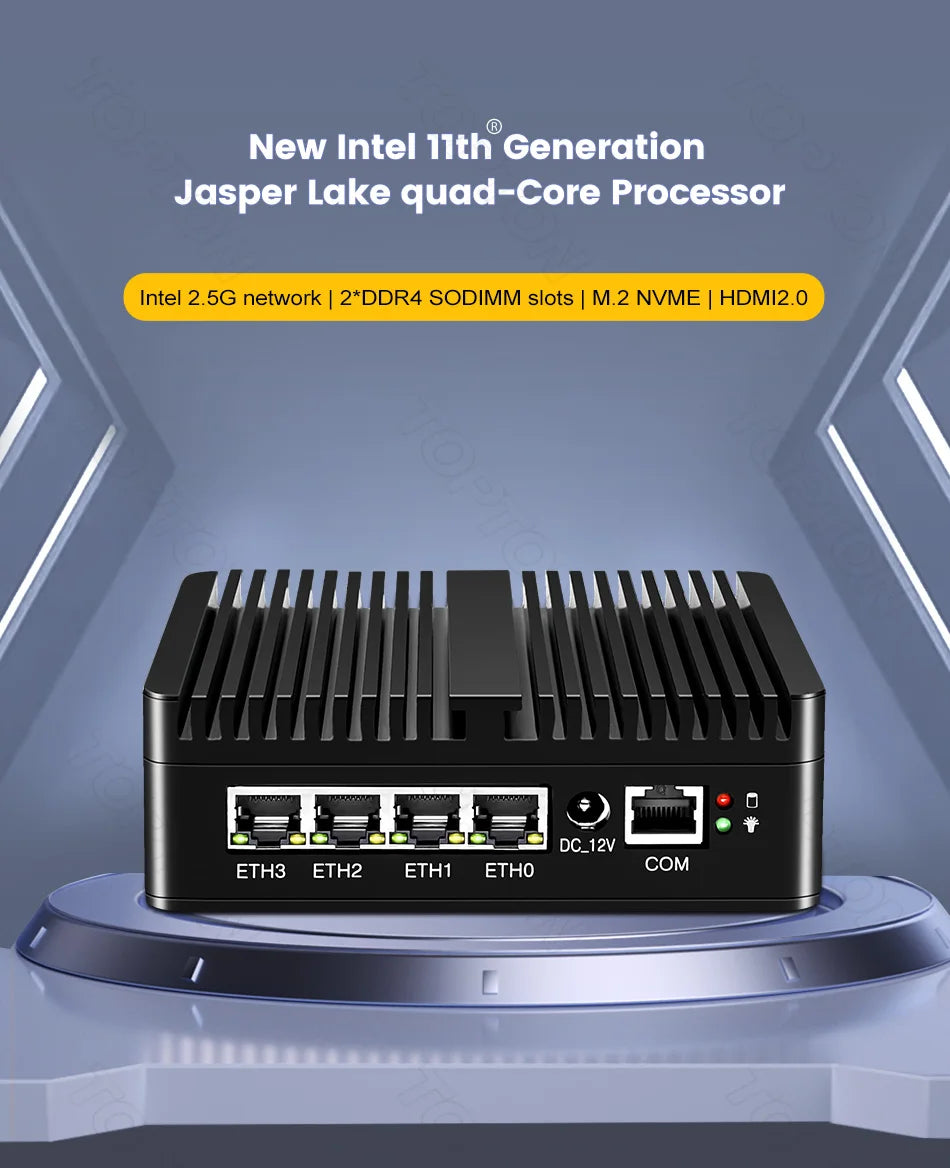 Topton pfSense Firewall Soft Router J6412 J5005 N150 4x i226-V 2.5G LAN NVMe Barebone Fanless Mini PC HDMI2.0 DP AES-NI OPNsense