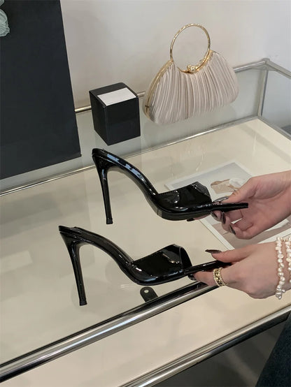 Hlieny 2026 Summer Fashion Stiletto Heels Women Pointed Toe Slippers Banquet Dress Sandals Party Wedding Mule Slides Shoes