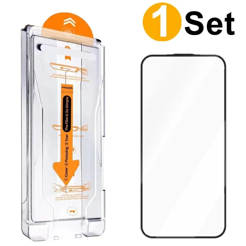 1-4Pack Tempered Glass Screen Protector For iPhone 15 Pro Max 15Pro 15Plus Anti-scratch Protective Film with Easy Install Kit