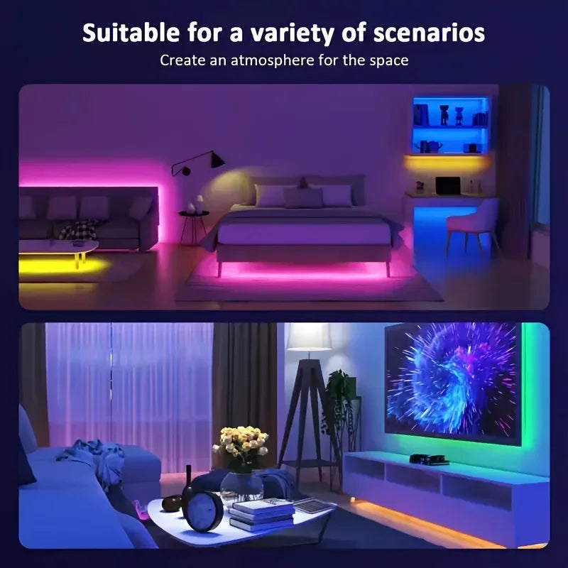RGB LED Strip Light APP Bluetooth Control IR for Bedroom Living Room TV Backlight Remote Lamp Neon Lighting Home Kit Appliance