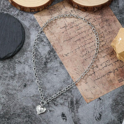 1Pc Fashion Exquisite Women's O-chain Choker Necklace Geometric Irregular Heart-shaped Pendant Necklace Y2K Daily Party Jewelry