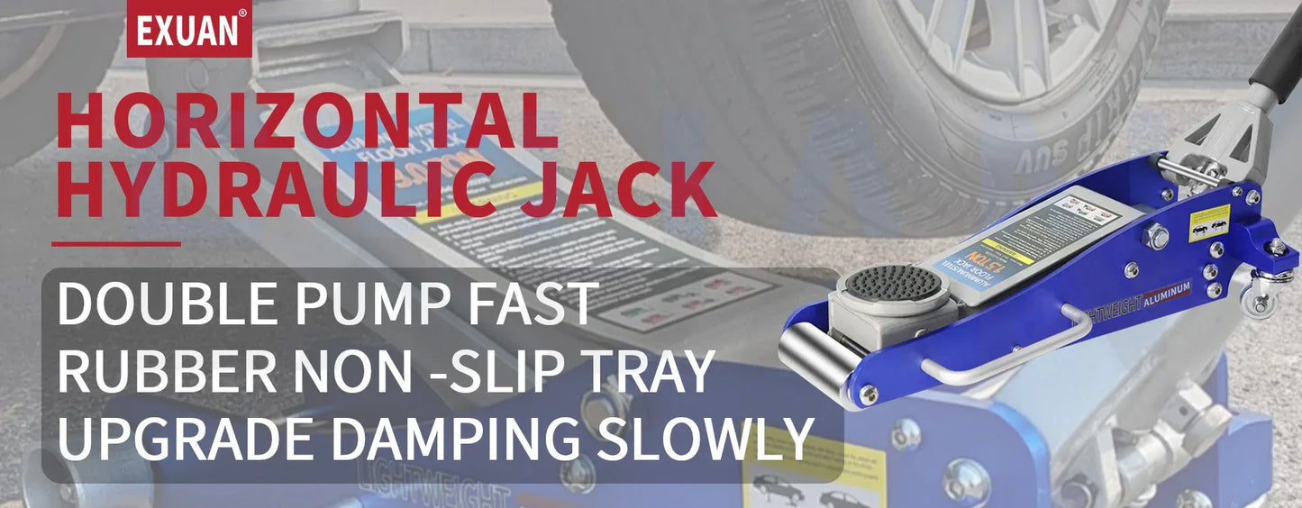 Automotive Aluminum Alloy Horizontal Hydraulic Jack Tire Replacement Auto Repair Lifting Jack Car SUV Off road Vehicle Aluminum