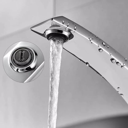 Chrome Basin Faucet  Washing Basin Mixer Deck Mounted Cold and Hot Bathroom Faucet