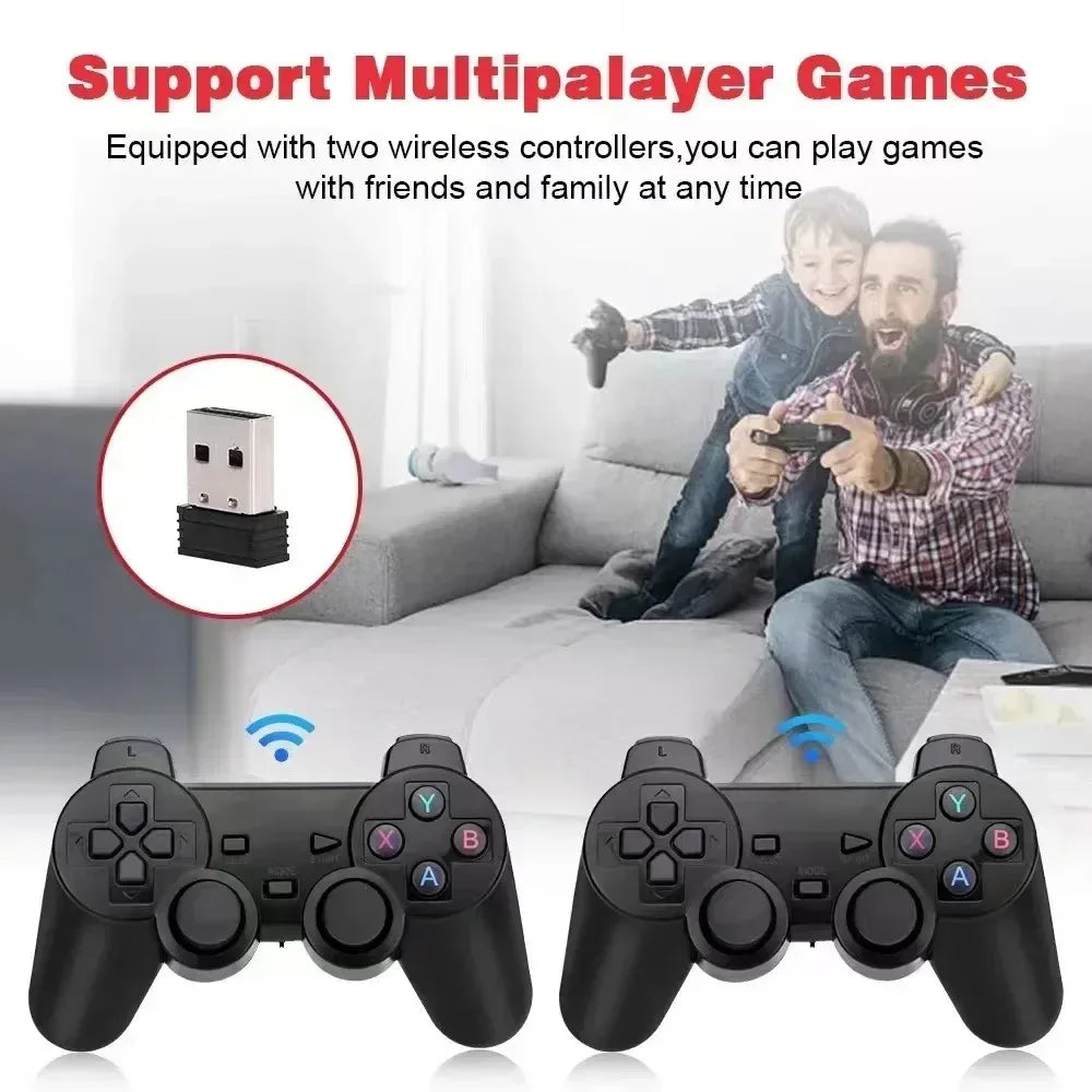 X2 Plus Game Stick 4K HD 2 4G Retro Video Game Console Wireless Controller TV Emulator PS1 N64 DC 256G Games