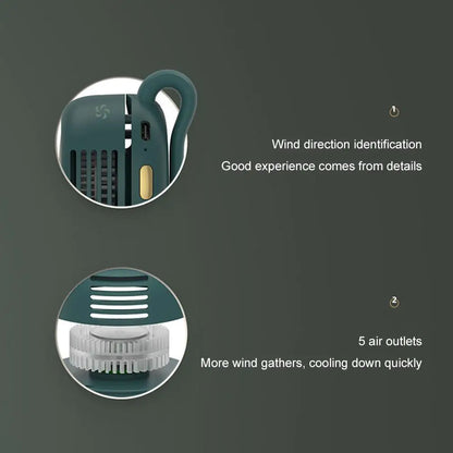 Portable Mini Bladeless Fan 3 Speed Adjustable Clip On Waist Shirt Silent Electric Fan Outdoor Travel Cooling Fan