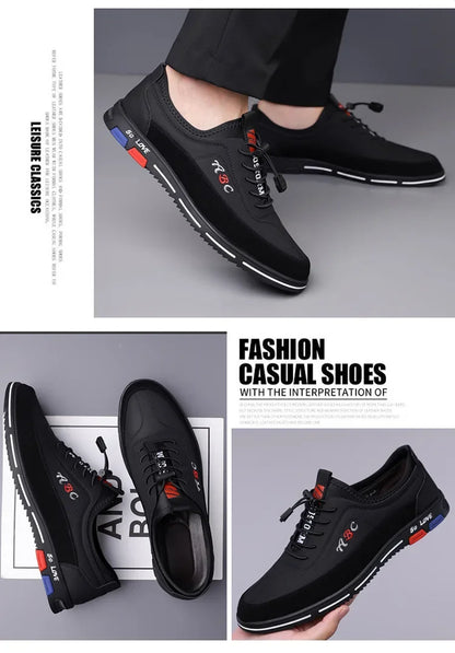 Extra Large Men's Shoes Casual Soft Bottom Leather Spring Autumn New Style 46 47 48 Trendy Shoes Comfortable Rubber Sole