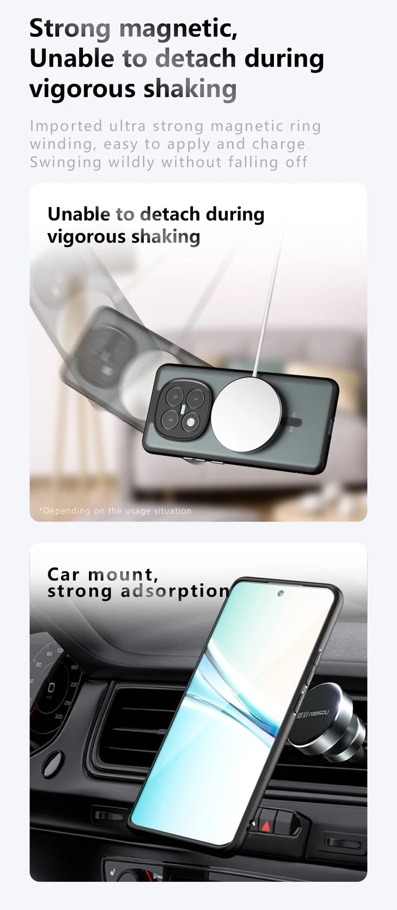 For Xiaomi Redmi Note 15 Pro Plus 5G Case Shockproof Magnetic Matte PC+TPU Anti-fingerprint Translucent Cover for Note15 Pro