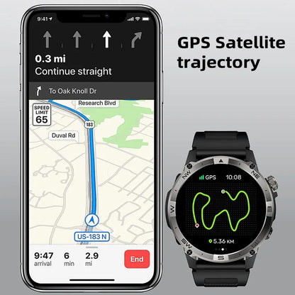 NORTH EDGE NEW GPS Smart Watch 1.43'' HD AMOLED Display Built-in GPS Altitude Barometer Compass Bluetooth Phone Call Smartwatch