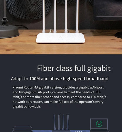 Xiaomi Router 4A Gigabit Edition 1000M 100M 5GHz 2.4GHz WiFi ROM 16MB DDR3 64MB 128MB High Gain 4 Antennas Remote Mi APP Control
