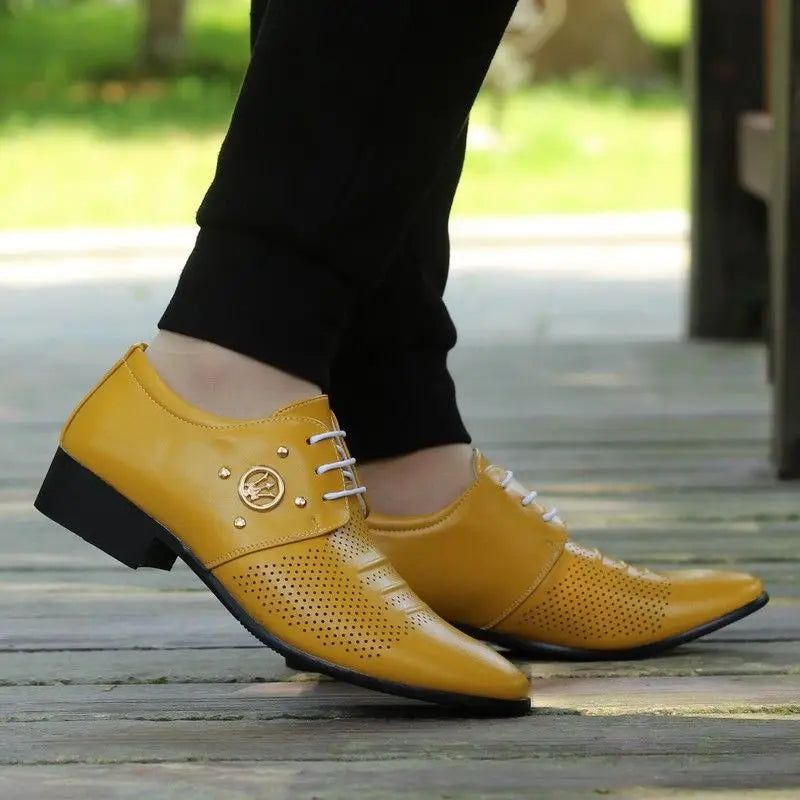 Summer Men Dress Shoes Male Leather Men Fashion Italian Business Colorful Party Wedding Shoe for Man Chaussures Homme De Luxe