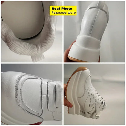Fujin 10cm 4 inch Platform Wedge Sneakers Chunky Shoes Genuine Leather for Women Summer Shoes Autumn Walking Sneakers Fashion
