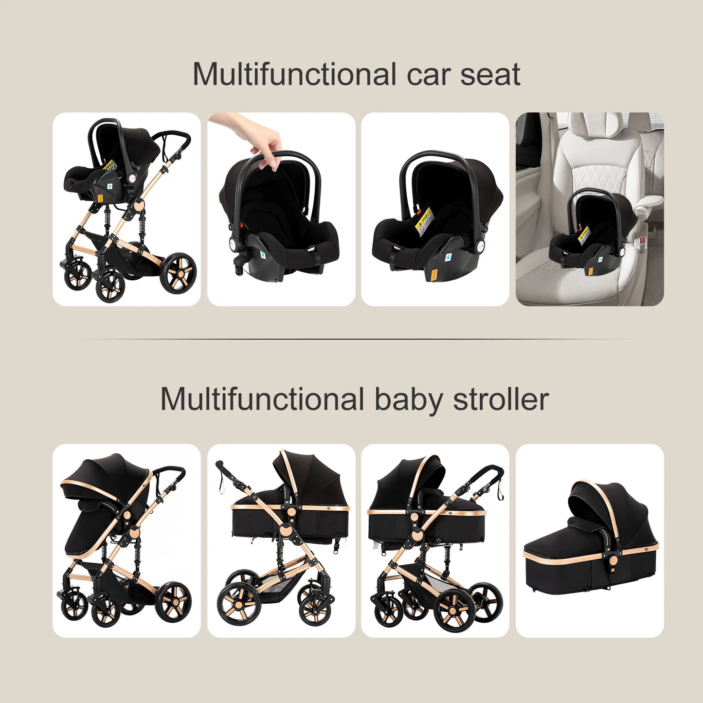 Baby Stroller 3 in 1 stroller lightweight strollers  Baby Carriage mutifunction strollers Baby newborn stroller mother kids
