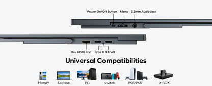 UPERFECT USteam E6 Pro 18.5" Portable Monitor Touch Screen 120Hz Smart Gaming Display For Laptop Phone Xbox PS4 PS5 Switch Mac