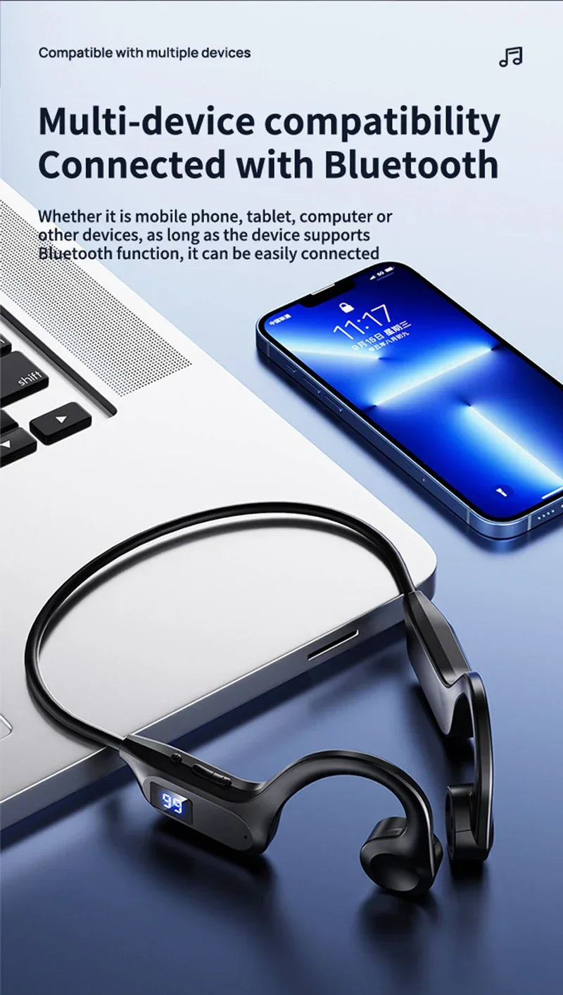 Hot X7 X8 Real Bone Conduction Sport Headphone Wireless Earphone Bluetooth-Compatible Headset Hands-free with Mic for Swimming