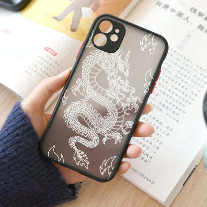 Fashion Purple Dragon Animal Pattern Phone Case For iPhone 16 15 14 13 12 11 Pro Max Mini SE 7 8 Plus Cover Glossy Hard Coque