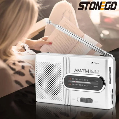 Portable Rechargeable Mini FM Radio Player Multi-function Plug-in Card Compact Design for Travel