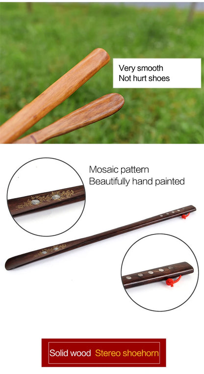 Professional Shoe Spoon Home Tools Durable Professional Wooden Shoe Horn Flexible Wood Long Handle Shoehorn Useful Shoe Lifter