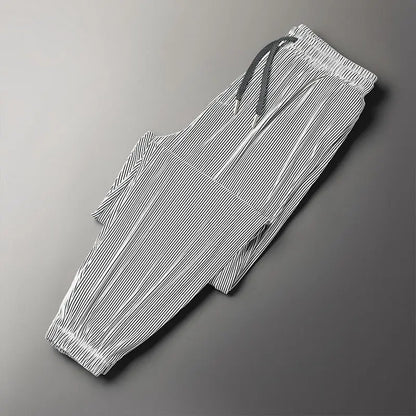 Summer Ice Silk Ultra-thin Ice Silk Pants Men's Loose Casual Pants Quick-drying Harajuku Fashion Pants Men's Thin Trousers