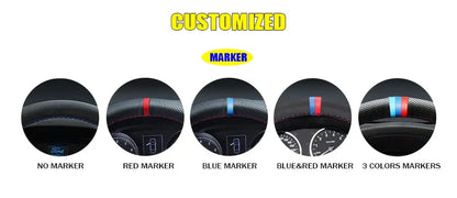 Black Suede Car Steering Wheel Cover For Opel Astra(K) Corsa(E) Crossland X Grandland X Insignia Leather Steering Wrap
