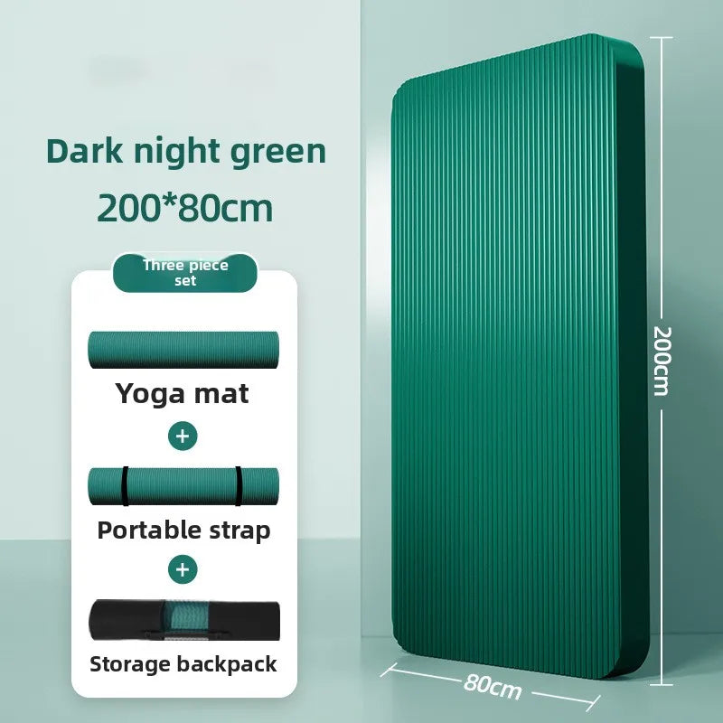 Men's Yoga Mat 20mm Thiened Lengthened And Widened Non-Slip Fitn Exercise Equipment Pure Color Nbr Material Yoga Pad