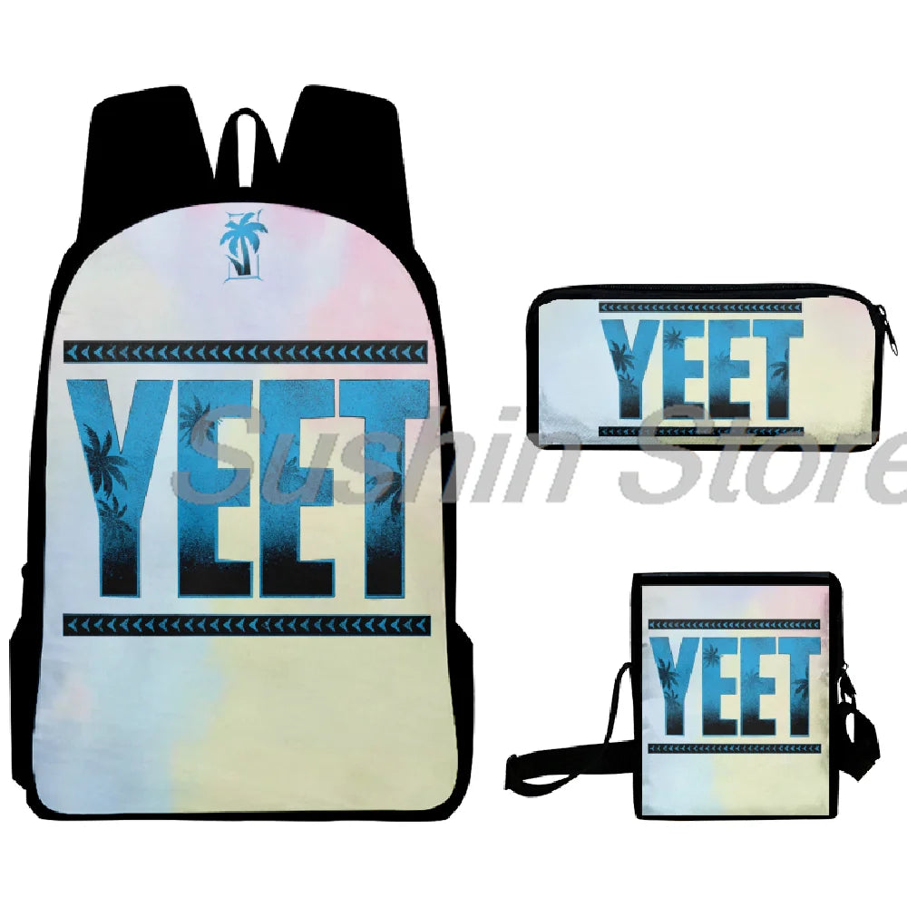 Jey Uso Yeet Merch Backpack 3pcs/set Rucksack Crossbody Bag Women Men Casual Daypack Unisex Packsack Travel Bags