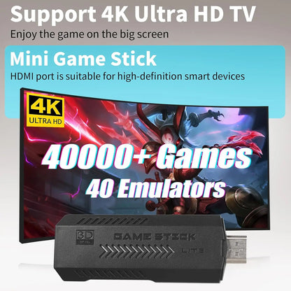 New 4K HD X2 Plus Game Stick Retro Game Console 40000 Games Wireless TV Video Handheld Gaming Player Emulator Game Toy Kid Gift