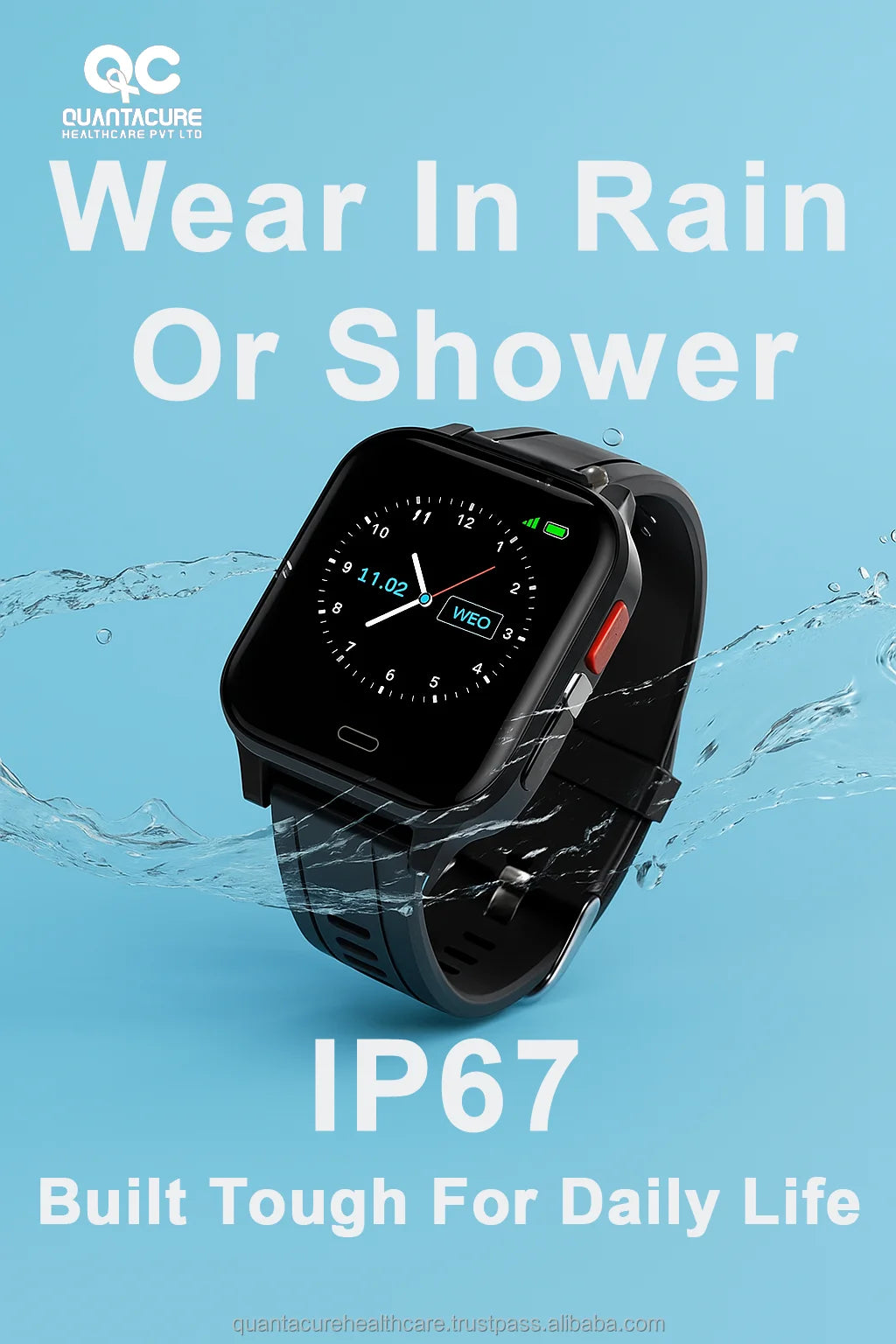 2025 QC V14 2032 4G Elderly Smartwatch ECG SpO2 HRV SOS Tracker 1.57" Display BLE5.1 IP67 Fall Alert Geo Fence Video Call Watch