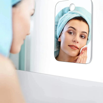 Acrylic Anti Fog Mirror With Wall Suction Shower Mirror For Man Shaving Women Makeup Portable Travel Bathroom Accessories