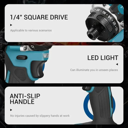 Makita 4000RPM Brushless Electric Screwdriver 3800IPM 180Nm Electric Drill Impact Driver Wood/Bolt/T-Mode For 18V Battery