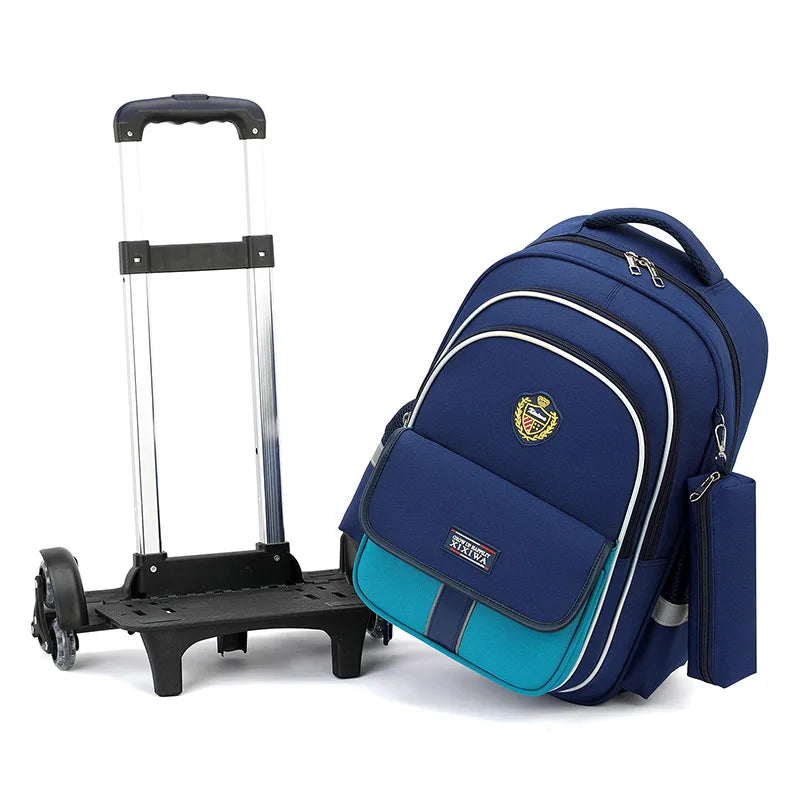 School Bag Kids Rolling Backpack for Boy Girls Wheeled Backpacks With Wheels Trolley Bookbag Carry on Luggage with Shoulder Bags