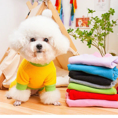 Heart Pattern Dog Pajamas for Small Dogs, Warm Fleece Dog Jumpsuit Yorkie Puppy Onesie Autumn Winter Clothes Chiwawa Pet Apparel