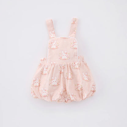 Infant carrycot pants set - Korean style - Girls' baby dress with sweet and stylish design - Cute rabbit print - Two-piece set