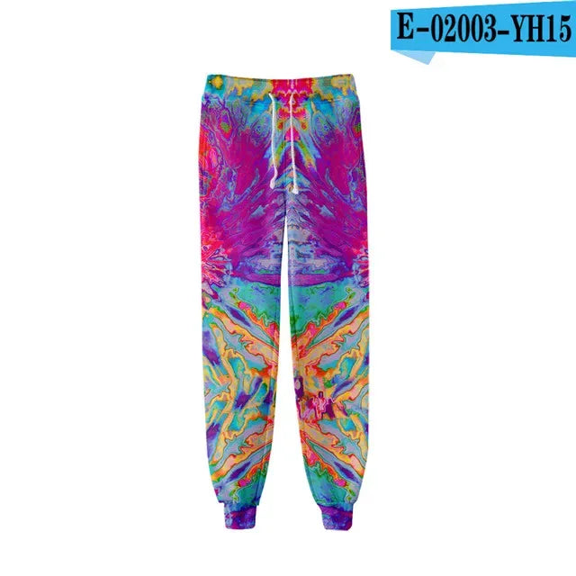 New Hot Sale 3D Print Tie Dye Pink and Green Pants Colorful Psychedelic Trousers Streetwear Men/Women Sweatpants