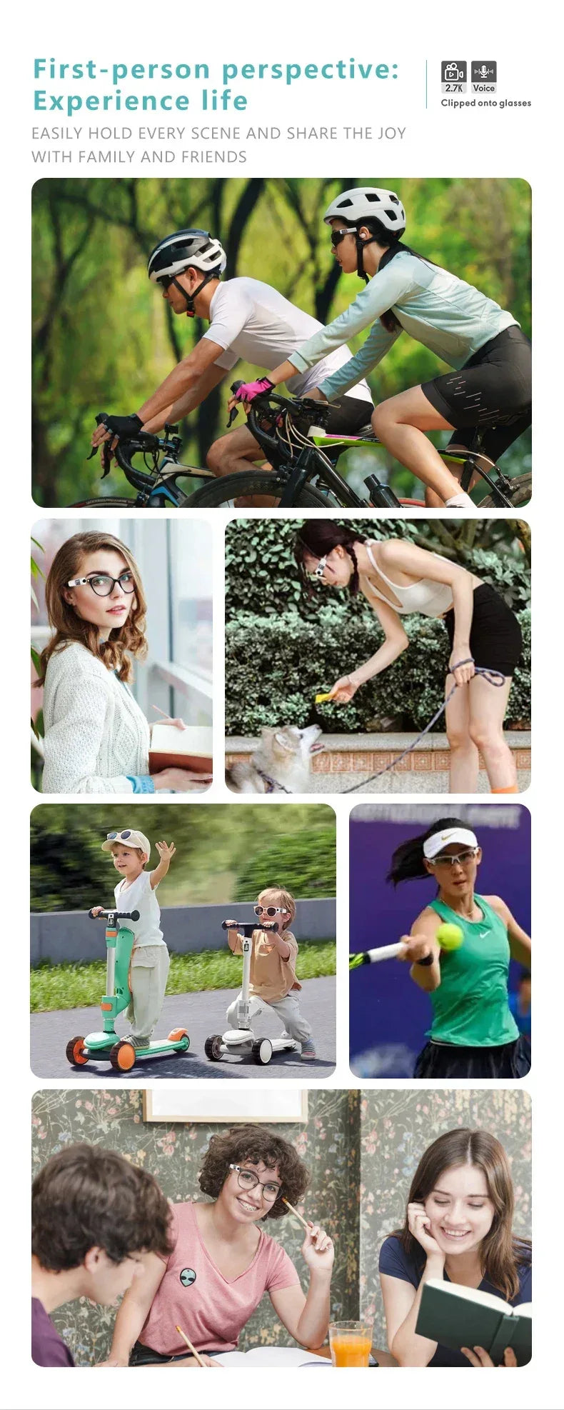 Mini 4K FPV Eyeglasses Video Shooting Micro-camera HD WiFi Intelligent Headset Glasses Video&Sound Recording WiFi APP