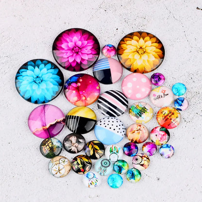 Halloween Dark Style Gothic Skull Head Flower Glass Cabochon Charms Flatback Demo Flat Back Cameo For Diy Jewelry Making